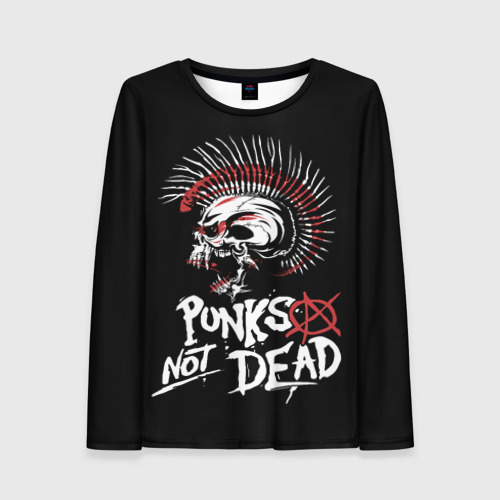 Женский лонгслив 3D Punks not dead - анархия, цвет 3D печать