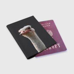 Обложка для паспорта матовая кожа Голова страуса - фото 2