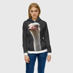 Женская толстовка 3D Голова страуса - фото 2