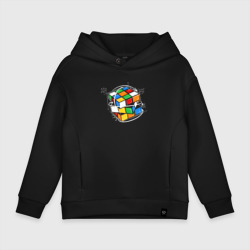 Детское худи Oversize хлопок Кубик Рубика и математика