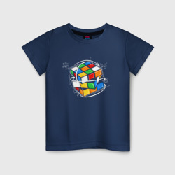 Кубик Рубика и математика – Детская футболка хлопок с принтом купить со скидкой в -20%