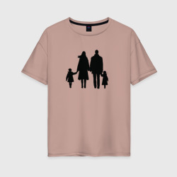 Женская футболка хлопок Oversize Family силуэт