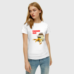 Женская футболка хлопок Цыпленок с автоматами - фото 2