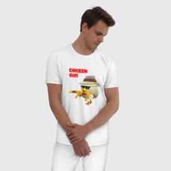 Мужская пижама хлопок Цыпленок с автоматами - фото 2