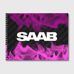 Альбом для рисования Saab pro racing: надпись и символ