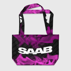 Пляжная сумка 3D Saab pro racing: надпись и символ