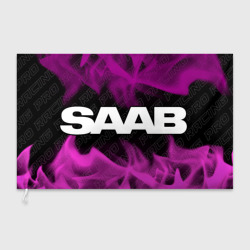 Флаг 3D Saab pro racing: надпись и символ