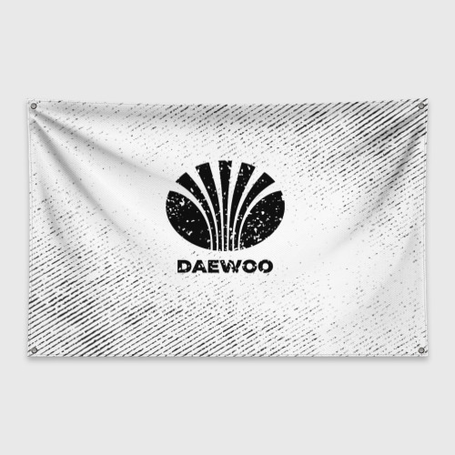 Флаг-баннер Daewoo с потертостями на светлом фоне
