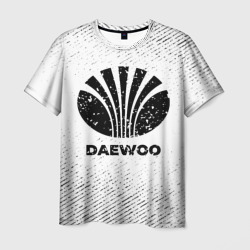 Мужская футболка 3D Daewoo с потертостями на светлом фоне