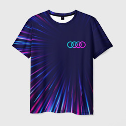 Мужская футболка 3D Audi neon Speed lines