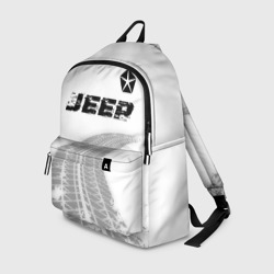 Рюкзак 3D Jeep Speed на светлом фоне со следами шин: символ сверху