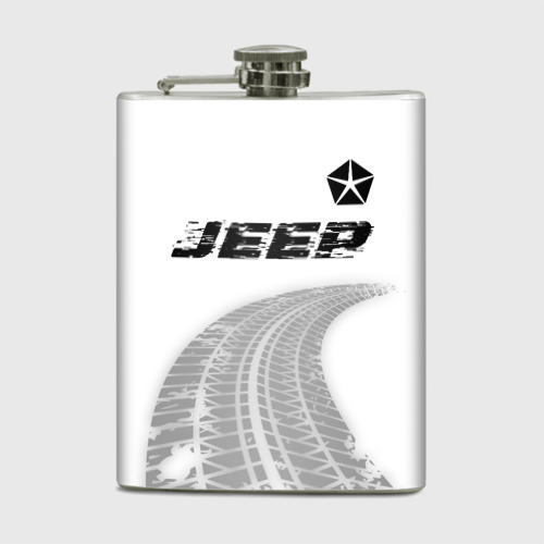 Фляга Jeep Speed на светлом фоне со следами шин: символ сверху