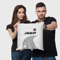 Подушка 3D Jeep Speed на светлом фоне со следами шин: символ сверху - фото 2