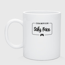 Кружка керамическая Sally Face gaming champion: рамка с лого и джойстиком