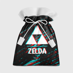 Подарочный 3D мешок Zelda в стиле glitch и баги графики на темном фоне