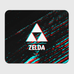 Прямоугольный коврик для мышки Zelda в стиле glitch и баги графики на темном фоне