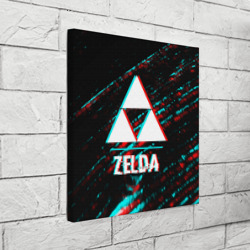 Холст квадратный Zelda в стиле glitch и баги графики на темном фоне - фото 2