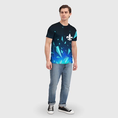 Мужская футболка 3D с принтом Saints Row взрыв частиц, вид сбоку #3