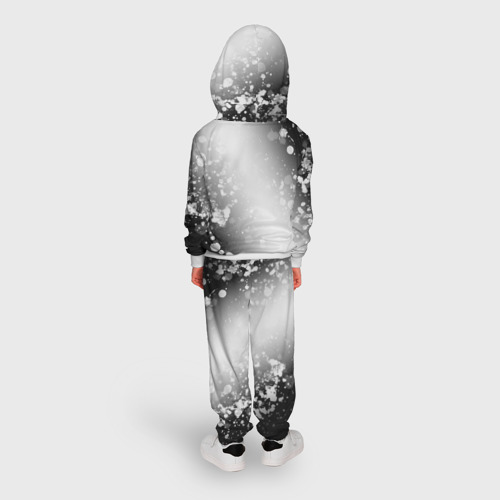 Детский костюм с толстовкой с принтом Half-Life glitch на светлом фоне: по-вертикали, вид сзади #2