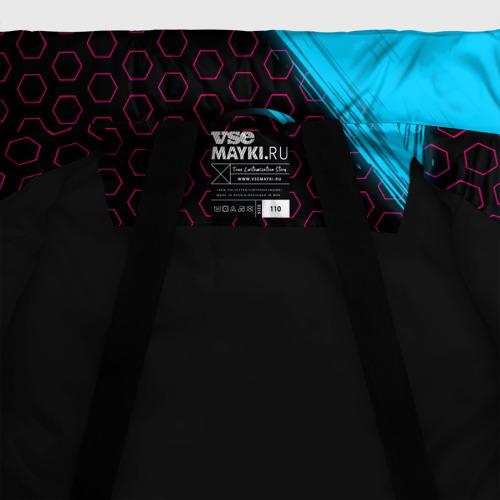 Зимняя куртка для девочек 3D с принтом Counter-Strike 2 - neon gradient: надпись, символ, фото #5