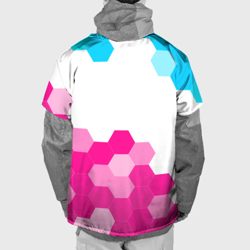 Накидка на куртку 3D Dead Space neon gradient style: символ сверху, цвет 3D печать - фото 2