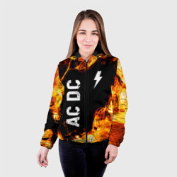 Женская куртка 3D AC DC и пылающий огонь - фото 2