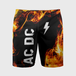 Мужские шорты спортивные AC DC и пылающий огонь