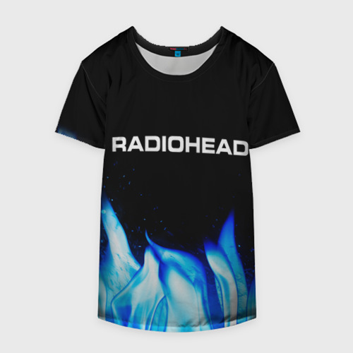 Накидка на куртку 3D Radiohead blue fire, цвет 3D печать - фото 4