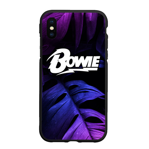 Чехол для iPhone XS Max матовый David Bowie neon monstera