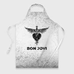 Фартук 3D Bon Jovi с потертостями на светлом фоне
