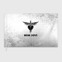 Флаг 3D Bon Jovi с потертостями на светлом фоне