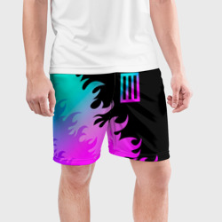 Мужские шорты спортивные Paramore неоновый огонь - фото 2