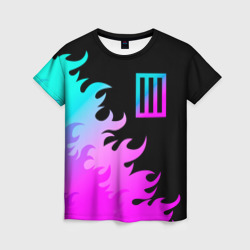 Женская футболка 3D Paramore неоновый огонь