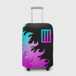 Чехол для чемодана 3D Paramore неоновый огонь