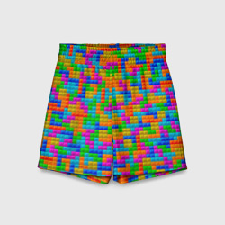 Детские спортивные шорты 3D Крупные блоки Тетрис