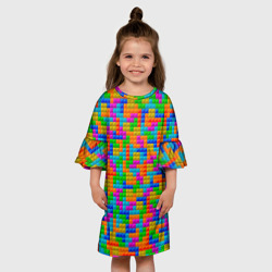 Детское платье 3D Крупные блоки Тетрис - фото 2