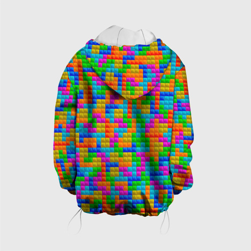 Детская куртка 3D Крупные блоки Тетрис, цвет белый - фото 2