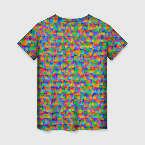 Женская футболка 3D с принтом Мелкие блоки Тетрис, вид сзади #1