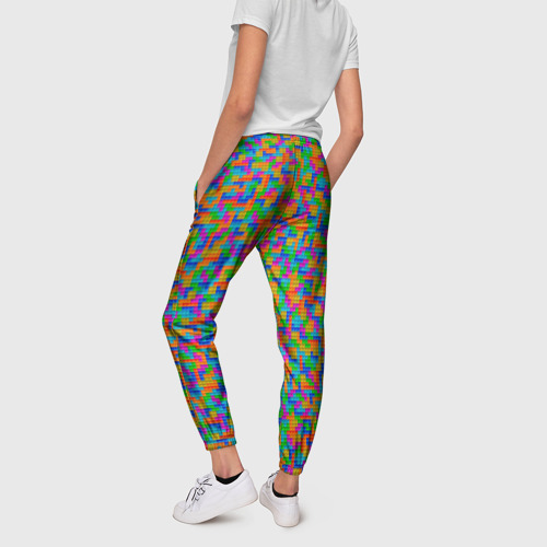 Женские брюки 3D Мелкие блоки Тетрис, цвет 3D печать - фото 4