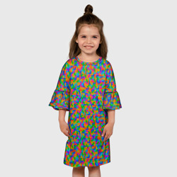 Детское платье 3D Мелкие блоки Тетрис - фото 2