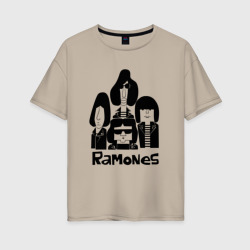 Женская футболка хлопок Oversize Ramones панк рок группа