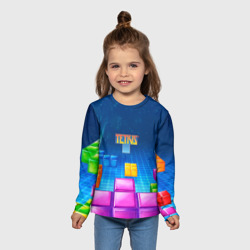 Детский лонгслив 3D Падающие кубики Тетрис - фото 2
