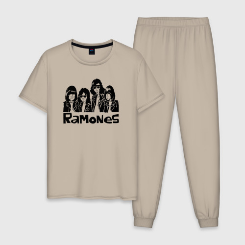 Мужская пижама хлопок Ramones панк рок, цвет миндальный