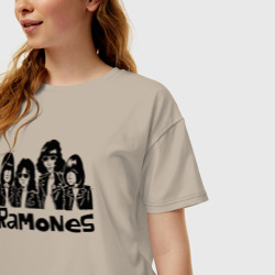 Женская футболка хлопок Oversize Ramones панк рок - фото 2