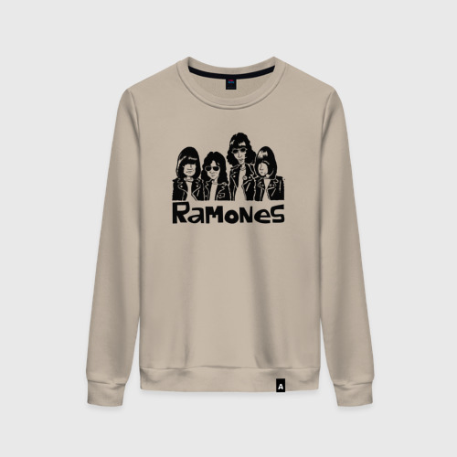 Женский свитшот хлопок Ramones панк рок, цвет миндальный