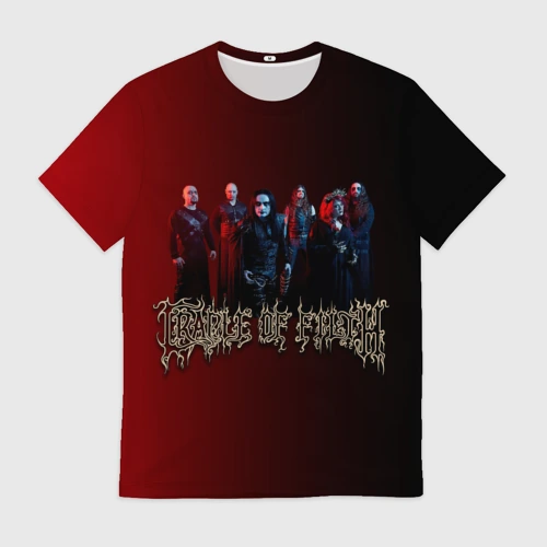 Мужская футболка 3D с принтом Cradle of Filth band, вид спереди #2