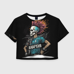 Женская футболка Crop-top 3D Девушка панк анархия