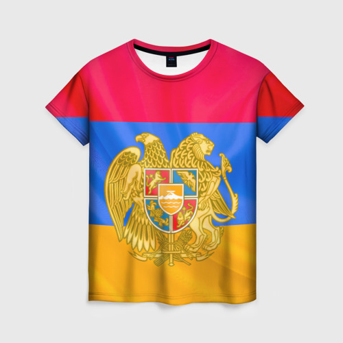 Женская футболка 3D с принтом Солнечная Армения, вид спереди #2