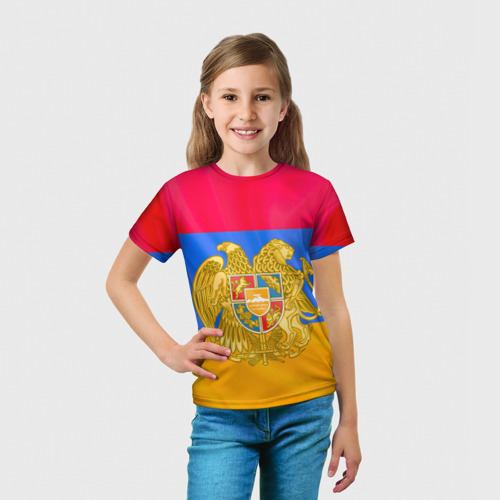 Детская футболка 3D с принтом Солнечная Армения, вид сбоку #3
