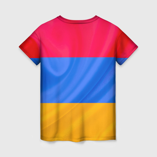 Женская футболка 3D с принтом Солнечная Армения, вид сзади #1